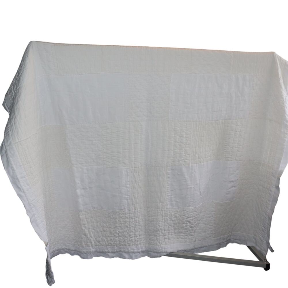 Pottery Barn Linen Cotton Queen Bedspread 92x88 White
